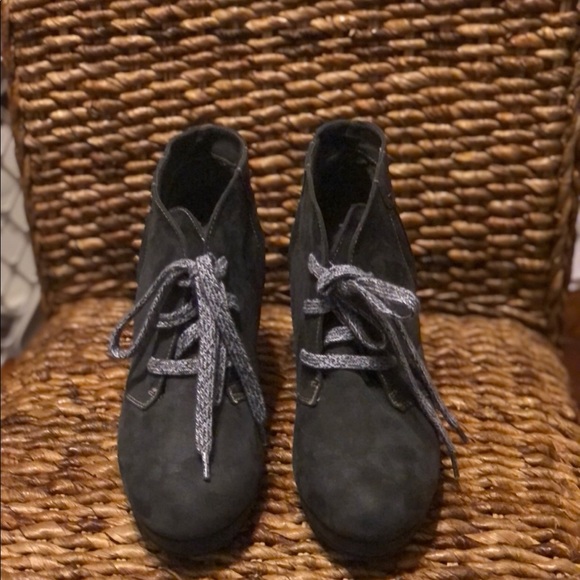 Smokey gray wedge ankle boot - Picture 4 of 5